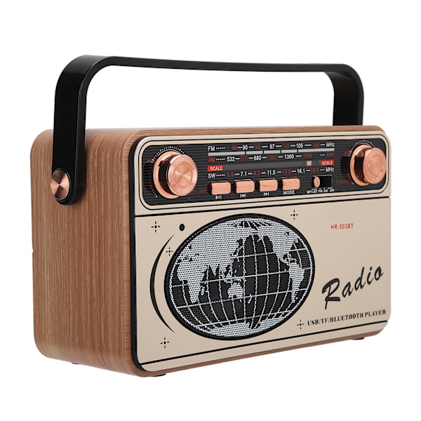 FM/AM/SW 3-bands radio - Bärbar USB-laddning Bluetooth-radio för U-diskminneskort