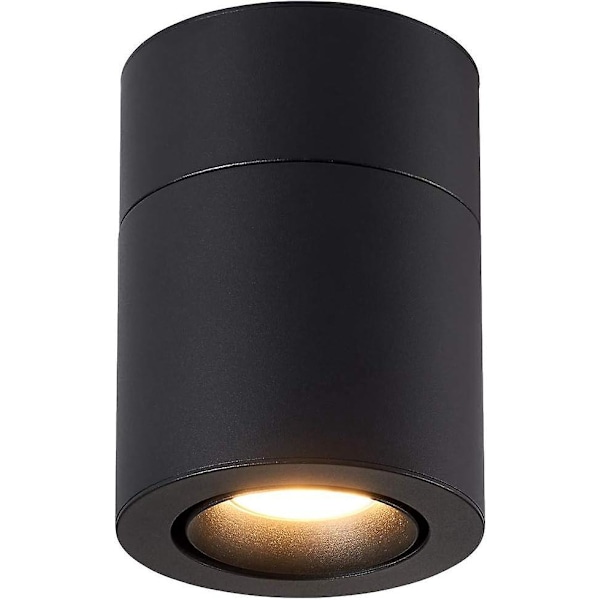 Loftlampe, Justerbar lampehusvinkel, Loftspots, Loftlampe, Justerbare loftspots, LED loftlampe, (Sort-3000K)