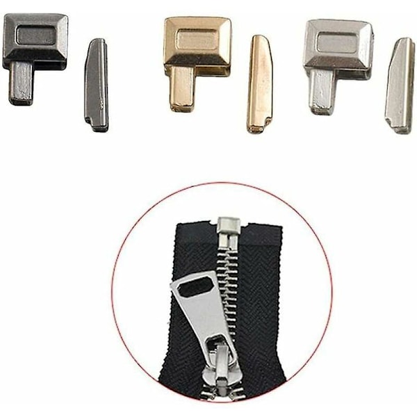 10 Set Legering reparationsdragkedja Stopp Öppen ände Dragkedja Stopp Sömnad dragkedja Klädtillbehör Användbara och Praktiska