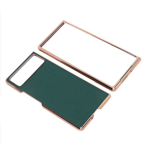 Skyddande fodral för Xiaomi MIX Fold 2, reptåligt läder, galvaniserat mobilfodral, grönt