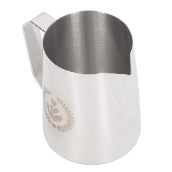 Melkeskummer i rustfritt stål, melkeskummerkanne, blandebeger, kanne for kaffedrikker, 450 ml, sølv