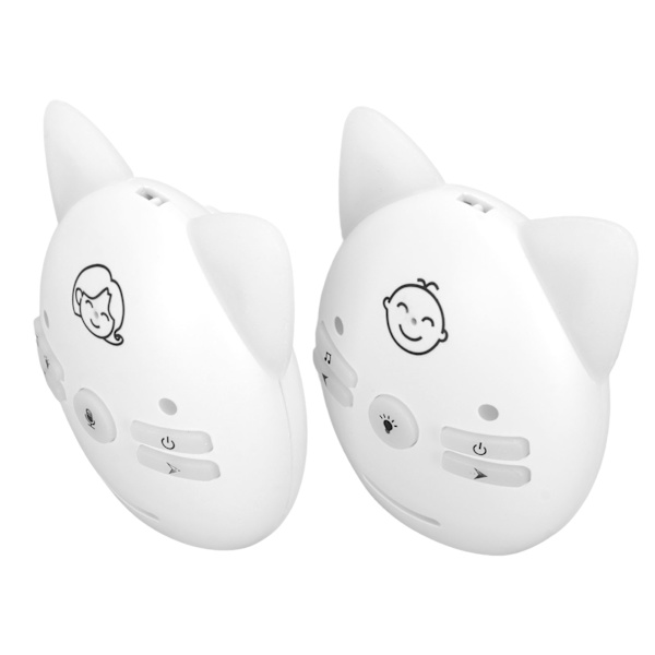 Lyd babymonitor ISM 905 til 925MHz 100 til 240V trådløs digital krypteringsoverføring 10 volum justerbar for barn hvit