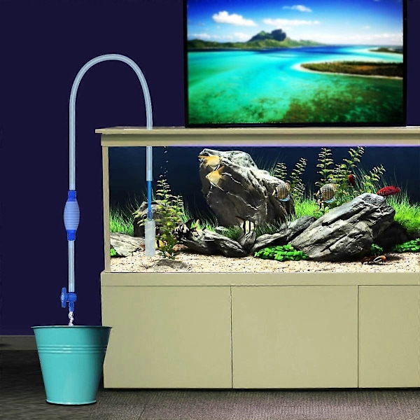 Akvarium fisk tankrengörare, vakuum hävert pump avloppsväxlare grusrengörare hävertslang med hävert