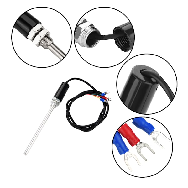 PT100 Typ Temperatur Termoelement Sensor Sond med Rostfri Stålkabel (150mm)