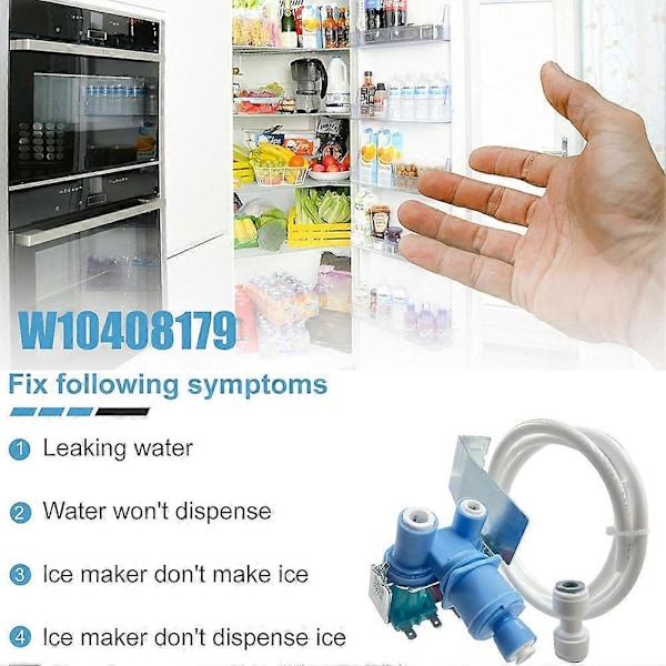 W10408179 2304757 IMV708 Vandindløbsventil til Køleskab til Whirlpool Blå & Hvid37