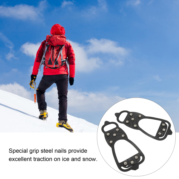 Anti-Slip Ice Traction Cramps - 8 tænder stegjern til sne- og isvandring