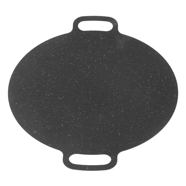Korean Grill Pan Non Stick Coating Round BBQ Griddle Iron for Indoor Outdoor Cooking 28cm / 11.02in