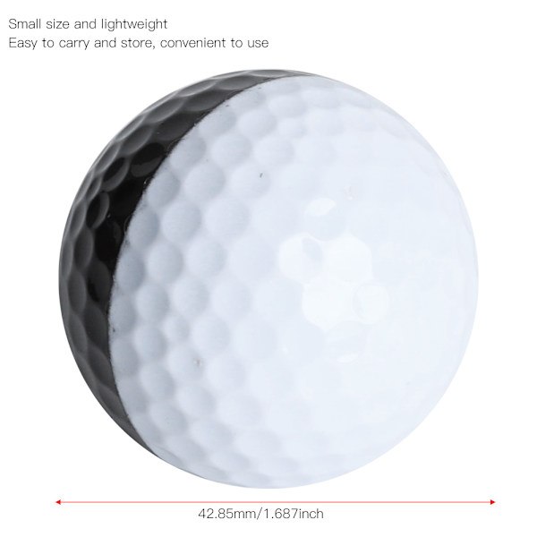 6 STK PU Sort Hvid Blød Høj Elastisk Fremragende Stabil Flue To Lag Indendørs Putter Assist Golf Øvebold