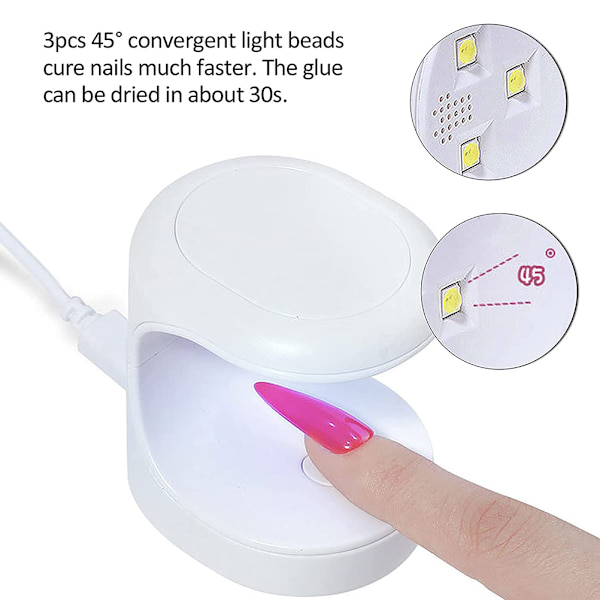 Mini UV LED-nagellampa Bärbar UV-lampa Nagel torktumlare Elektrisk manikymaskin Enstaka finger Gel nagellack Härdande lampa