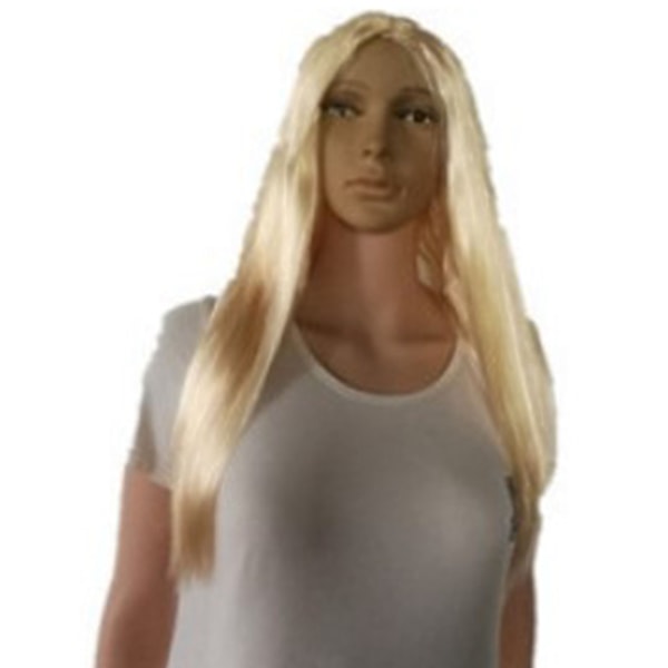 Long Straight Wig Fashionable Beautiful Breathable Long Straight Middle Part Wig for Coplay Parties Gold