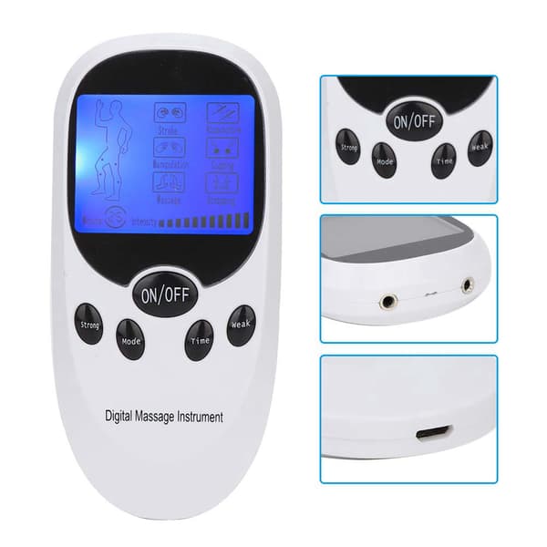 Digital Elektronisk Dobbelt Output Massager Muskelstimulator Smertelindring Massageinstrument