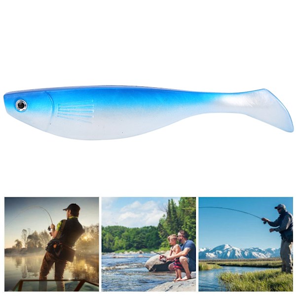 2 st/paket Nya Levande Konstgjorda Mjuka Beten Falskt Fiskebete Tillbehör (Blå)