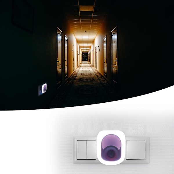 2W LED Infraröd Induktionslampa PIR Sensor Nattlampa för Sovrum EU-kontakt 220V-240V