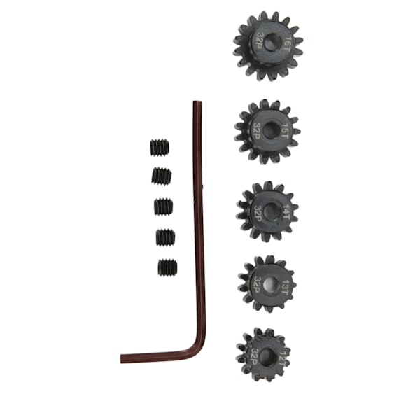 32DP 0.8M 3.175mm RC-moottorin hammaspyörä 12T 13T 14T 15T 16T hammaspyöräsarja kromimolybdeeniteräs 1/10 RC-automallimoottorin hammaspyörä