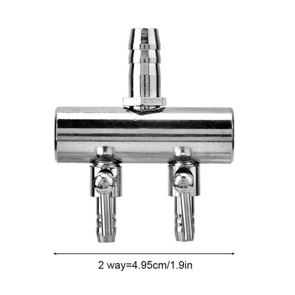 Akvarium Fisketank Luftstrøm i Rustfrit Stål 8mm Drej til 4mm Splitter Kontrolventil 2-vejs