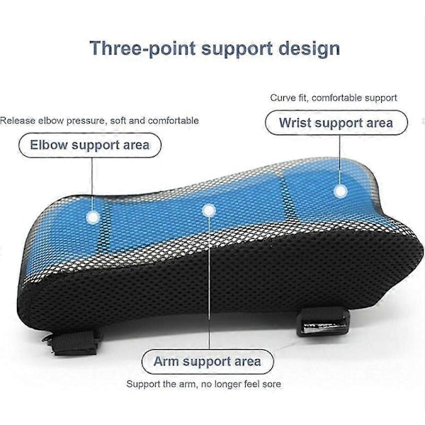 Svarte 2 stk Armlenputer for Kontor Gaming Stolpute med Kjølende Gel Memory Foam Albueavlastning