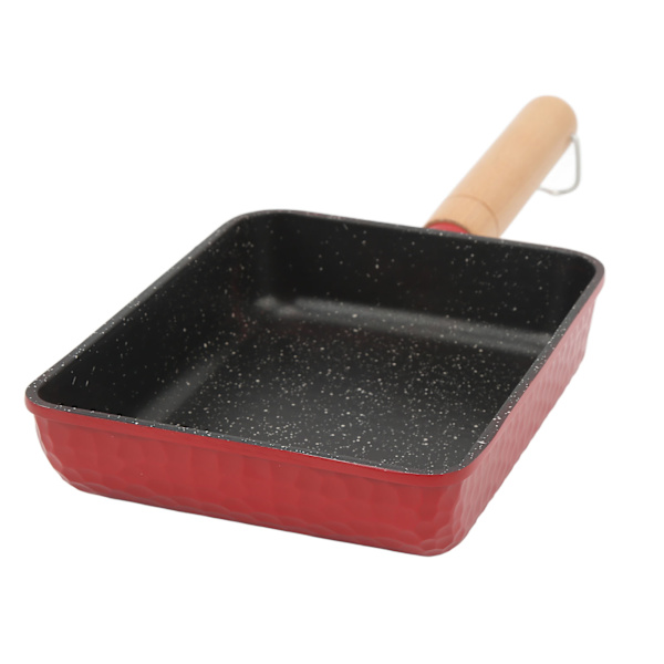 Tamagoyaki japansk omelettpanna Hem Mini Nonstick Pan Multifunktionell Pan Induktionskokare Gas Universal Röd