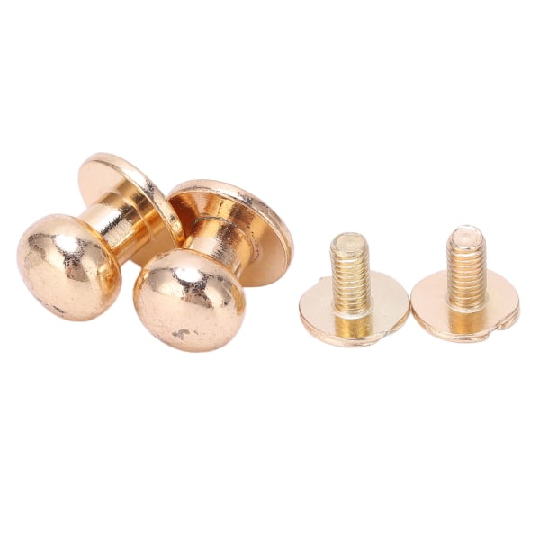 50 sæt runde hovedskruer 10x8 mm gør-det-selv dekoration kobber Letvægts skruestolpefastgørelse til tasker Sko Guld