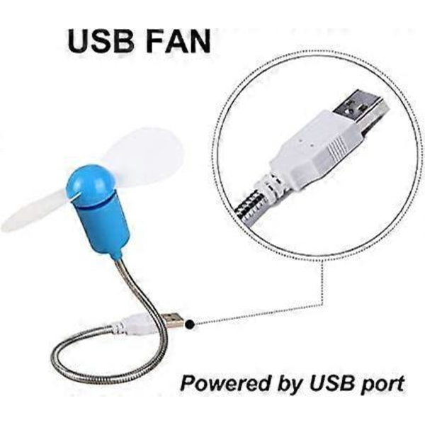 Mini USB-vifte 4-pakning Bærbar fleksibel kjølevifte for stasjonær PC