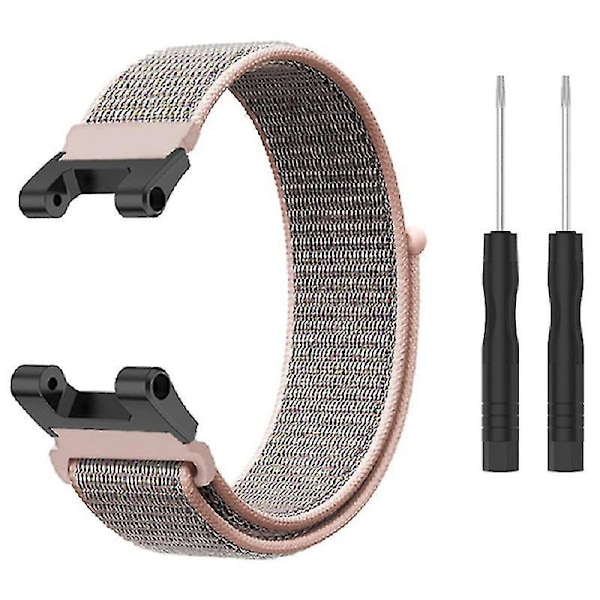 Justerbar Nylon Armbånd til Huami Amazfit T-Rex/ T-Rex Pro/ Ares Smart Ure - Sort & Lyse Pink