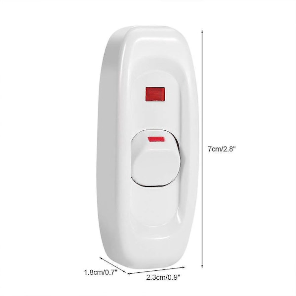 Sladdströmbrytare, 5 st AC 250V 10A Kompakt På/Av Vippströmbrytare LED Sladdljuskontroll (vit)