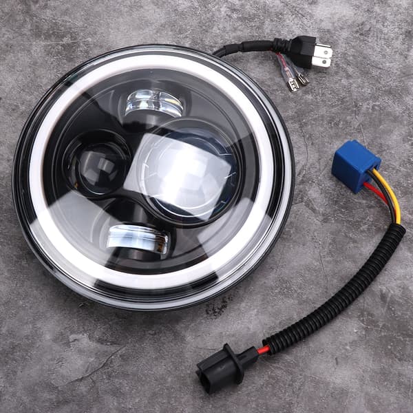 7 tommer runde LED-forlygter Halo Angle Eyes Dagkørelys Blinklys