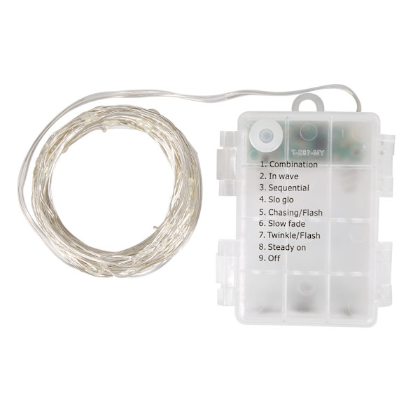 USB-koppartråds LED-slingljus, festligt ljusornament med fjärrkontroll, vit, 3 meter