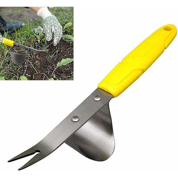 Manuellt Trädgårdsrensverktyg, Mini Rensspade, Rostfritt Stål Rensgaffel Portabel Trädgårdsrensare för Maskrosor, Grävning, Plantering 20.8cm