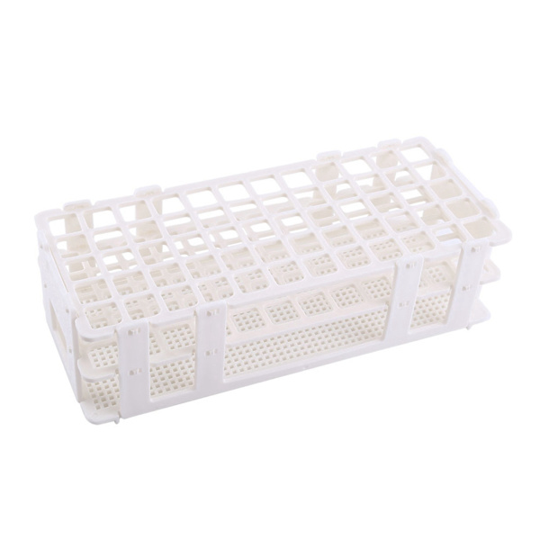 1 stk. reagensglasstativ i plast med 60 huller, holder, opbevaringsstativ, laboratorium, 3 lag, 16 mm hul