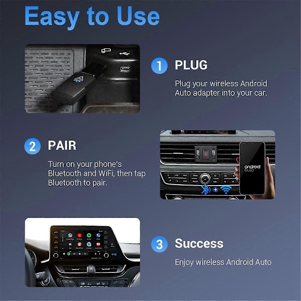 Android Auto Trådlös Adapter, Liten Android Auto Trådlös Dongel