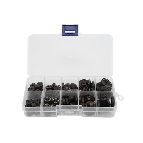 100 stk tre knapper unikt design naturlig holdbar robust sikker praktisk rund treknapp mørk brun