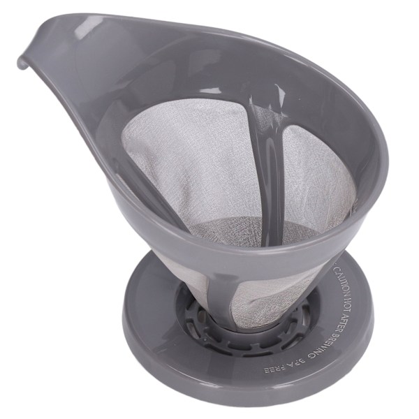 Kaffe sil, rustfritt stål, finmasket trakt, drypptype kaffemaskin, håndspyling filter, pulverfilter, grå