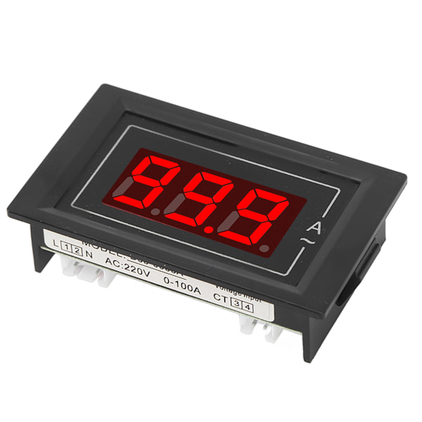 Elektrisk strøm måler 1 fase 2 ledning strøm tester monitor amperemeter AC 220V 0‑100A
