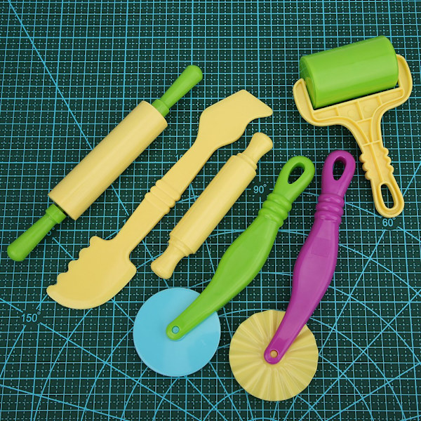 6 stk. modellerværktøj i plast til modellering af ler - Børns pædagogiske lærings-DIY-sæt