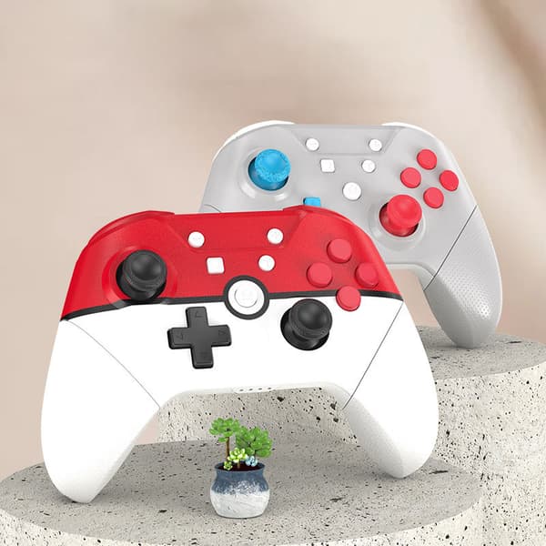 Bluetooth Gamepad NFC Somatosensorisk Dubbel Motor Vibration Trådlös Spelkontroll med 3D Joystick för Switch Elfball