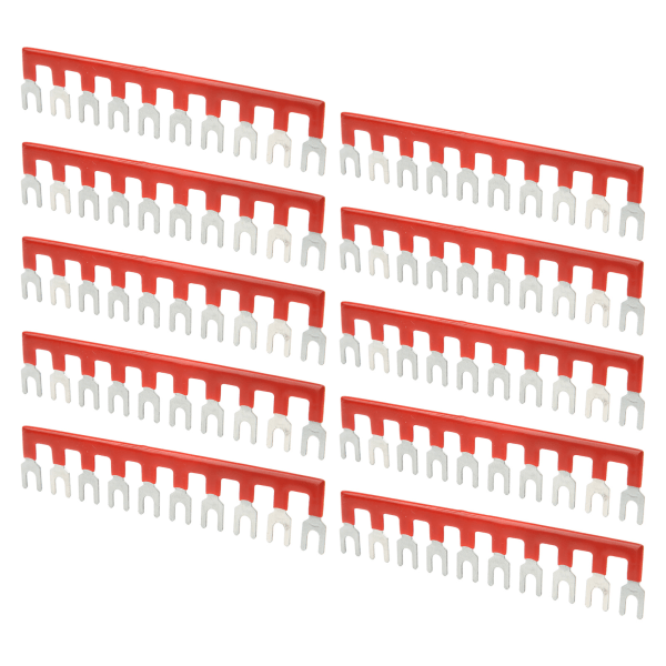 10 stk Barrier Gaffel Type Stripe 400V 25A PVC kappe Kobber Materiale TB Jumper Block Terminal Strips til husholdningsapparater TB 2510