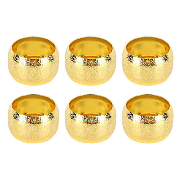 6 stk Serviettringer Gullfarge Sterkt metall Elegant Enkle flerbruksserviettholdere for bryllupshotellfest