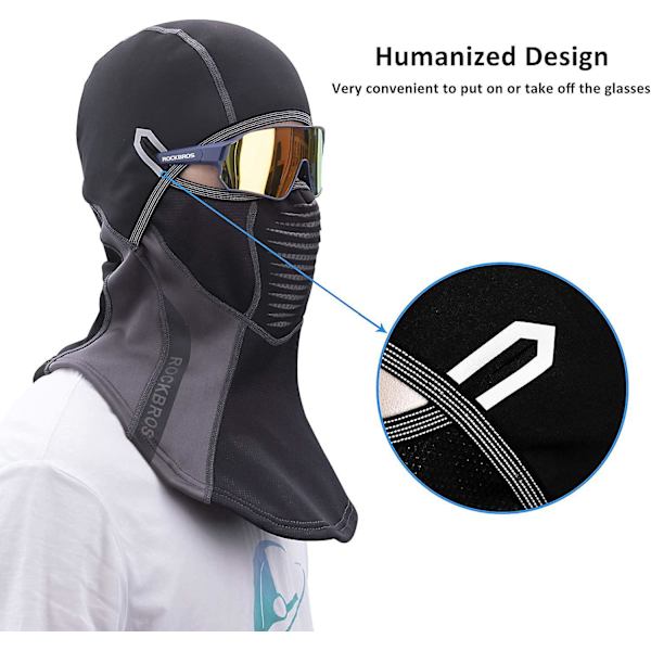 Vindtät fleecebalaclava halsmask - Grå balaclava för motorcykel, cykel, skidåkning - Termisk, mönstrad design - Vinterns must-have för män och kvinnor