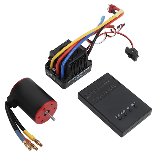60A børsteløs ESC med programmeringskort 2300kv børsteløs motor med 4 mm bananplugbøjle til 1/10 1/8 RC bil lastbil