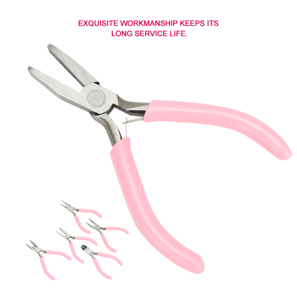 5 kpl Mini vaaleanpunainen 4 tuuman metallipihdit, leikkurisarja set korujen askartelutyökalu