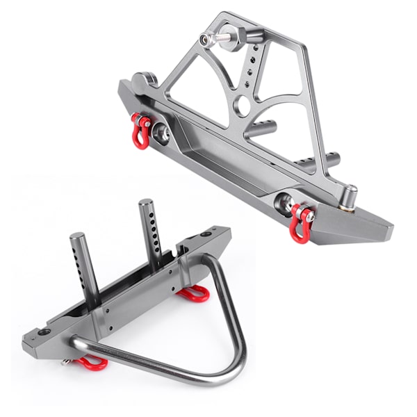 CNC-metalli RC-auton etu- ja takapuskuri vararenkaan pidikkeellä, sopii Axial SCX10 II:lle