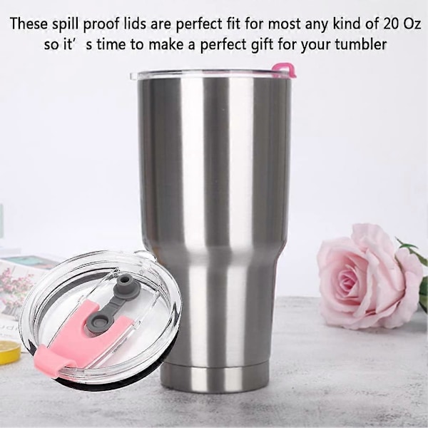 4-pack 20 Oz Tumbler Ersättningslock, för , Rambler, (Dubbelhål)