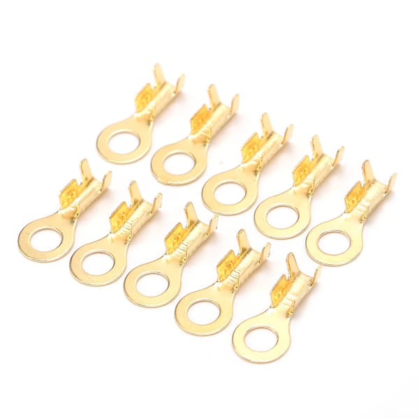 100 stk. kabelskoterminaler messing kaldpressede kabelkrympeterminaler kontakt M4 4,2 mm