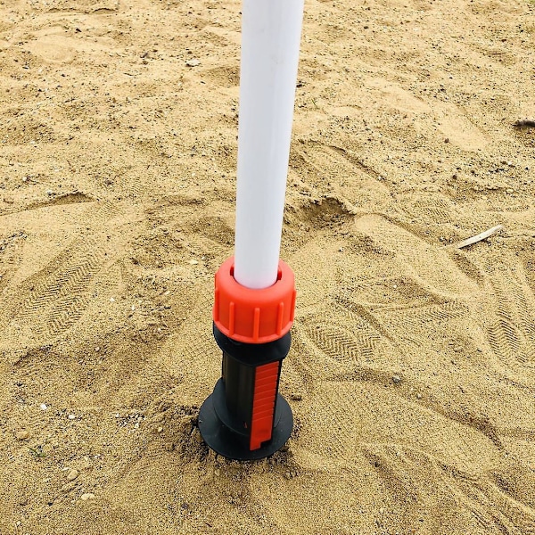 Parasolfod til strandsand eller jord, skrue-i propel parasolfod til stranden i sand, sort, 41 cm