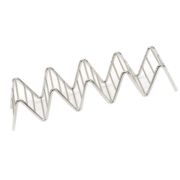 Rustfrit V-formet Taco-holder til majskolber, forårsruller, taco-stativ, pandekage-madstativ til hjemmet, 4-5 gitter, 6,3x22,5x4,5cm/2,5x8,9x1,8in
