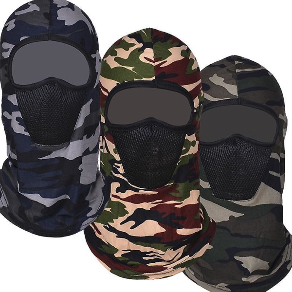 3-pack Balaclava skibriller med UV-beskyttelse for motorsykkel, sommerhalsskjerf for menn og kvinner