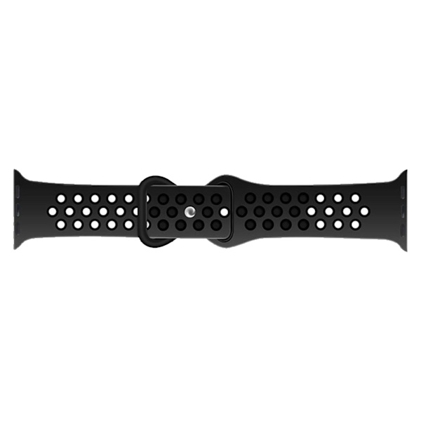 Justerbart klockarmband i silikon, tvåfärgat, andningsbart, vattentätt klockarmband för Iwatch, kol svart 38 mm / 1,5 tum 40 mm / 1,57 tum 41 mm / 1,61 tum