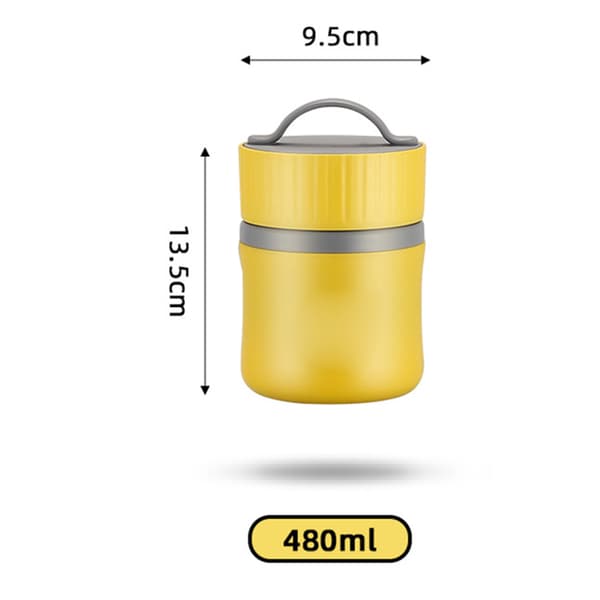 Isolasjon Suppekopp Grøt Melk Forseglet Frokost Matboks Gave 304 Rustfritt Stål Inner 480ML