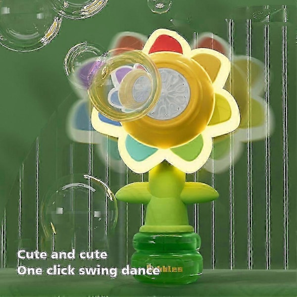 Solros Bubbelmaskin med Ljus, Elektrisk Automatisk Bubbelmaskin Gul