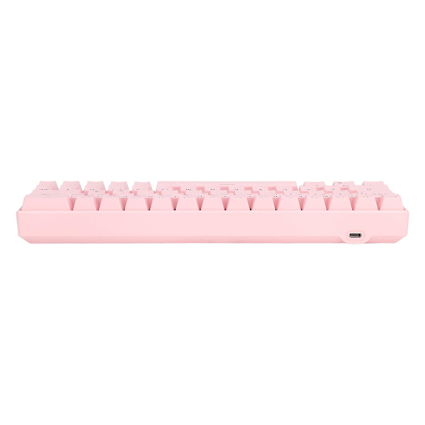 3 lägen trådlöst mekaniskt tangentbord N Key Rollover 64 tangenter RGB 2.4G trådlöst typ C trådbundet rosa mekaniskt tangentbord brunt brytare